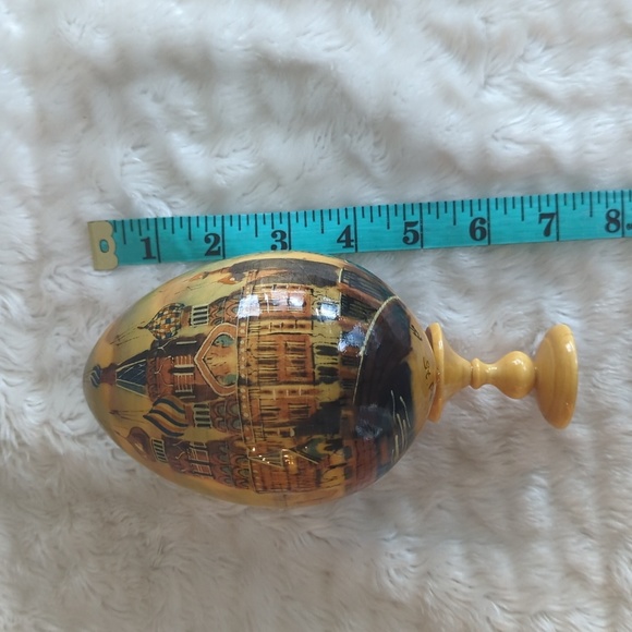 VINTAGE Rare Hand Painted Russian St. Petersburg Decorated Wooden Egg - Picture 9 of 10